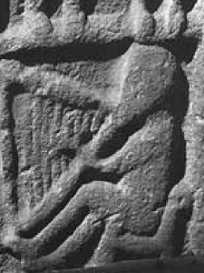 Pictish caring of harpist